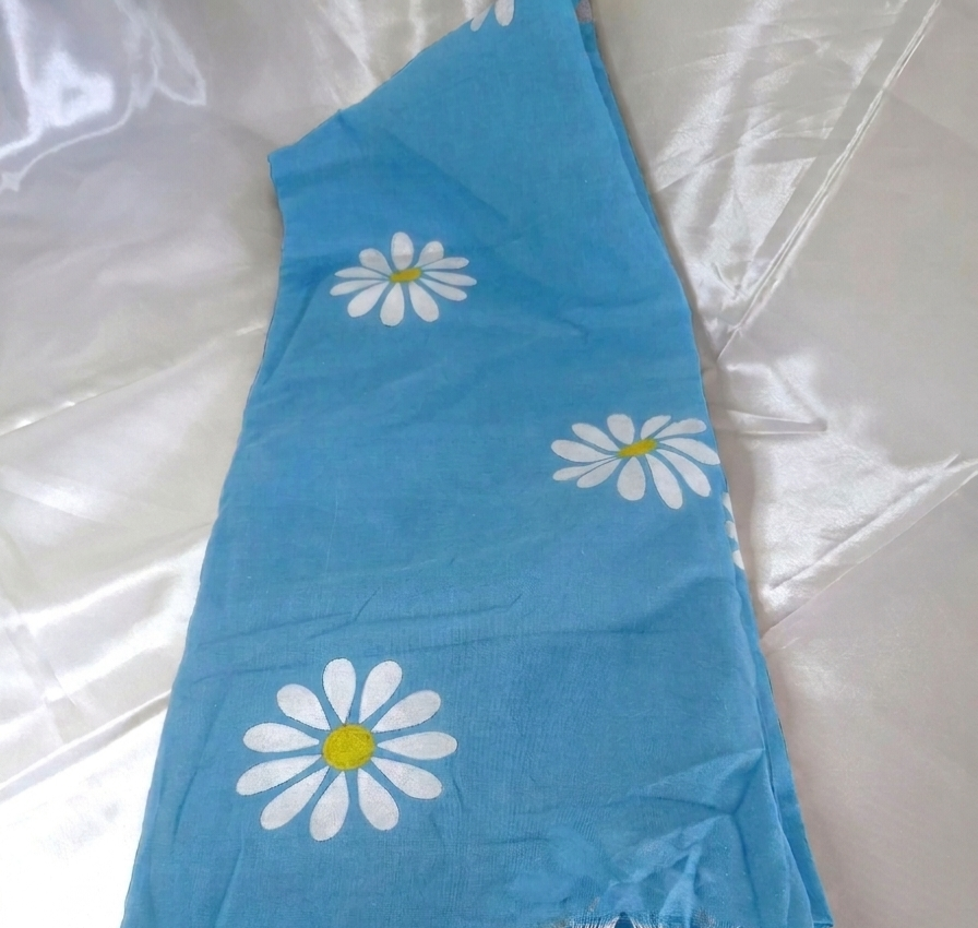 Cotton saree - skyblue
