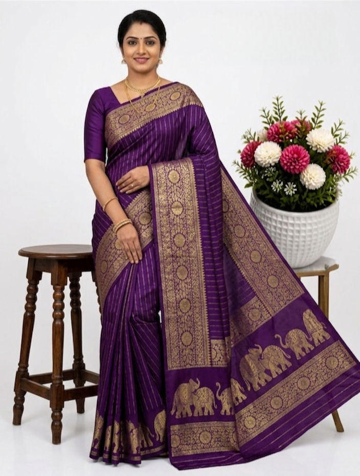 Silk saree Purple