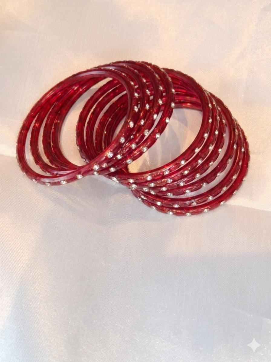 Glass bangles - Red