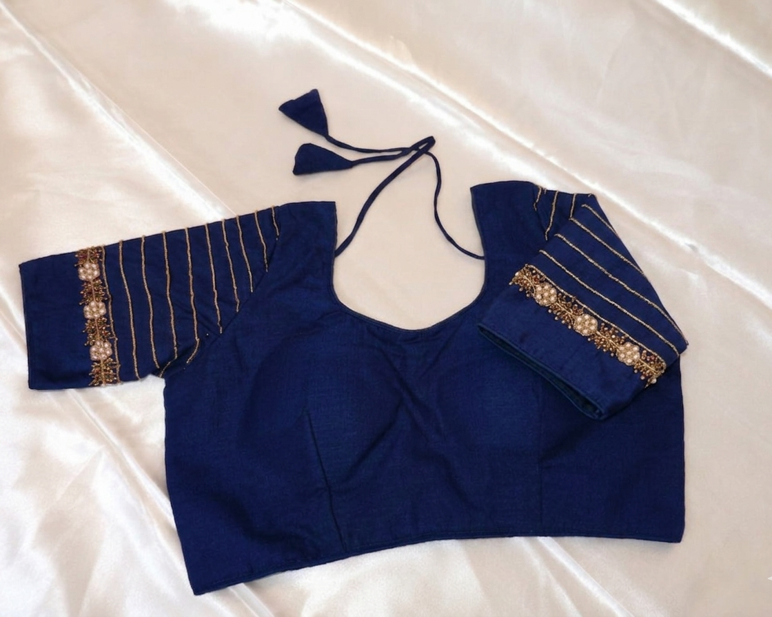 Designer Ready made Blouse- Blue