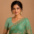 Designer saree blouse- Pastel Green