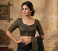 Black designer readymade saree blouse