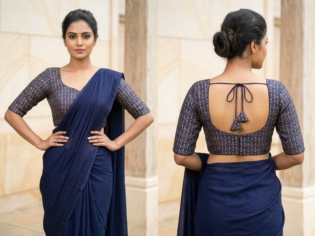 Blue designer readymade blouse