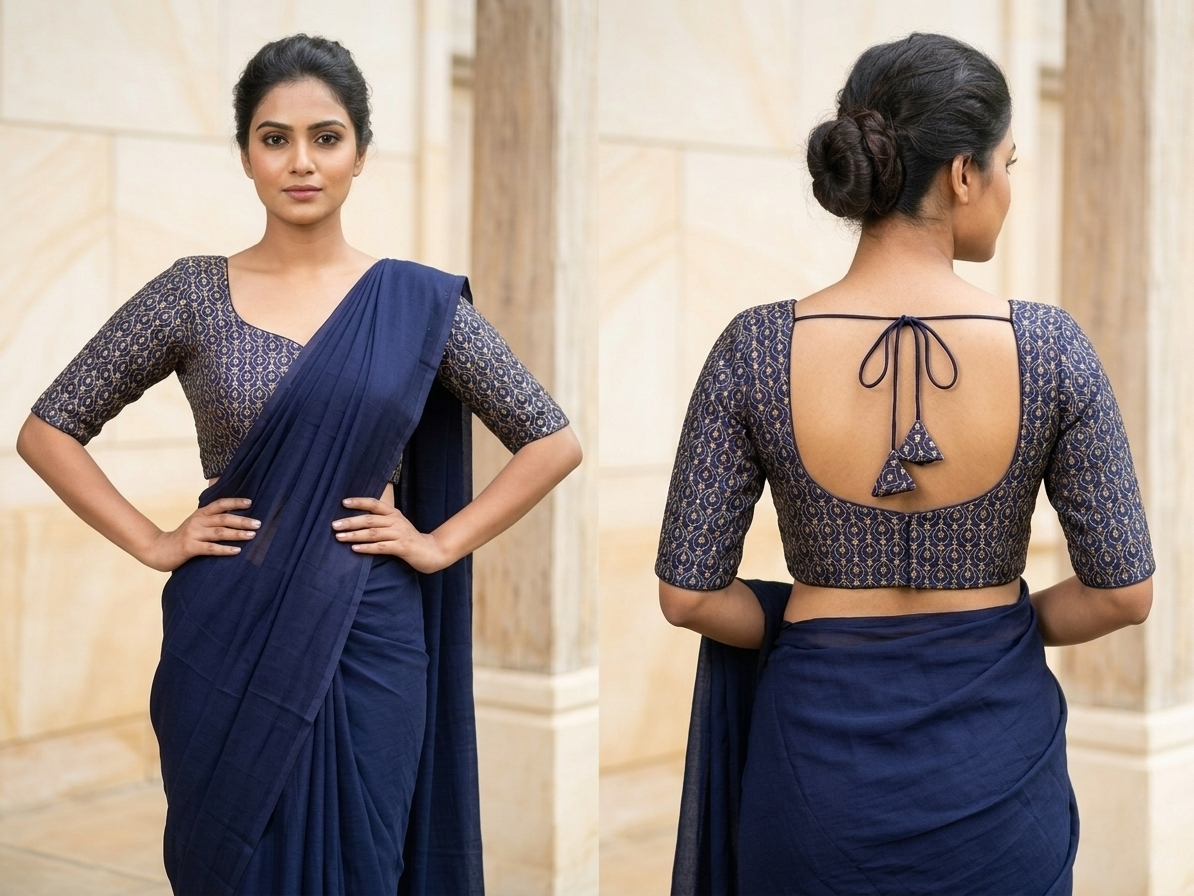 Blue designer readymade blouse