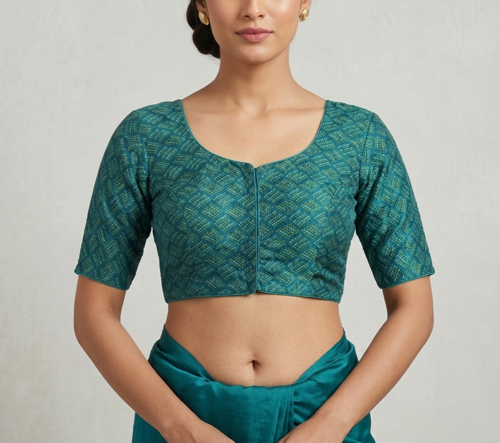 Teal Green  Readymade saree Blouse