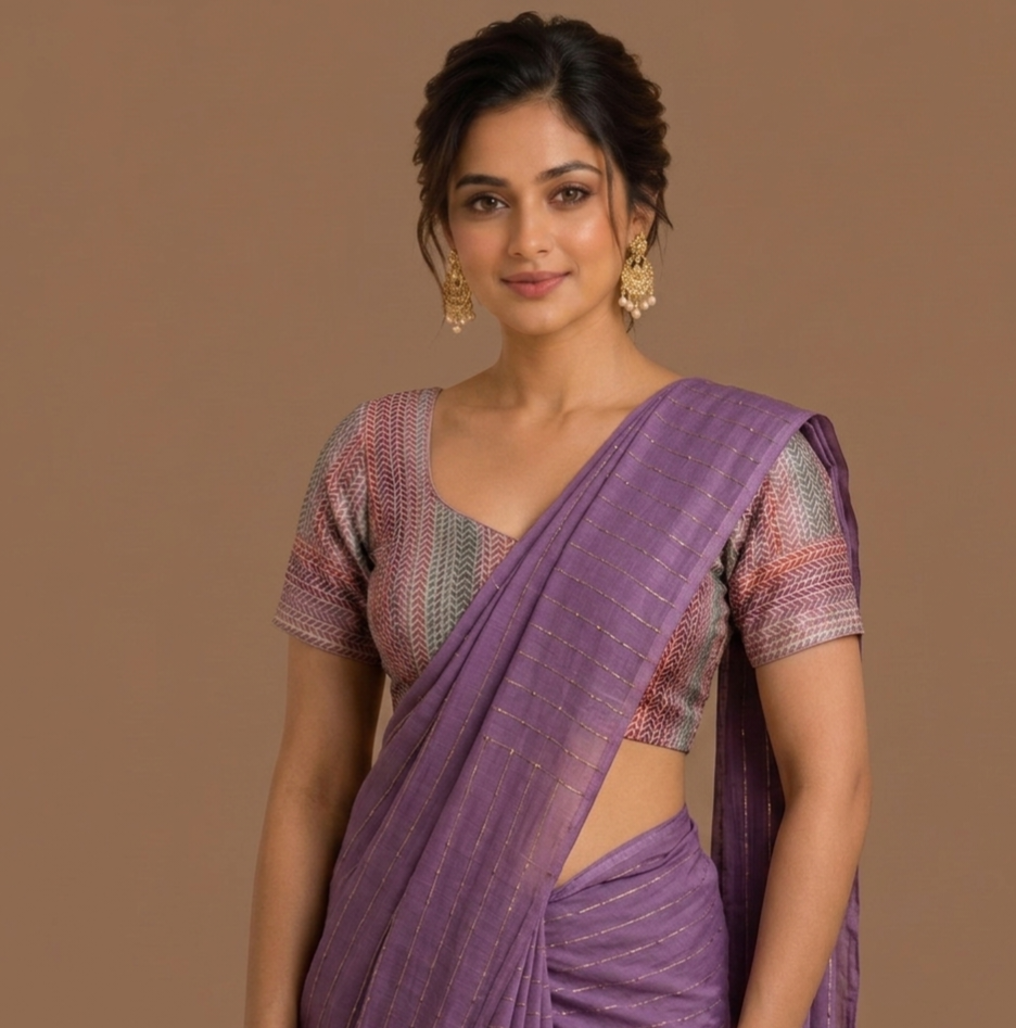 Multi coloured saree blouse -3044