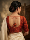 Crushed Red Silk saree blouse