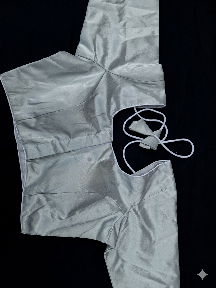 Saree blouse-siver/grey