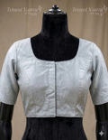 Saree blouse-siver/grey