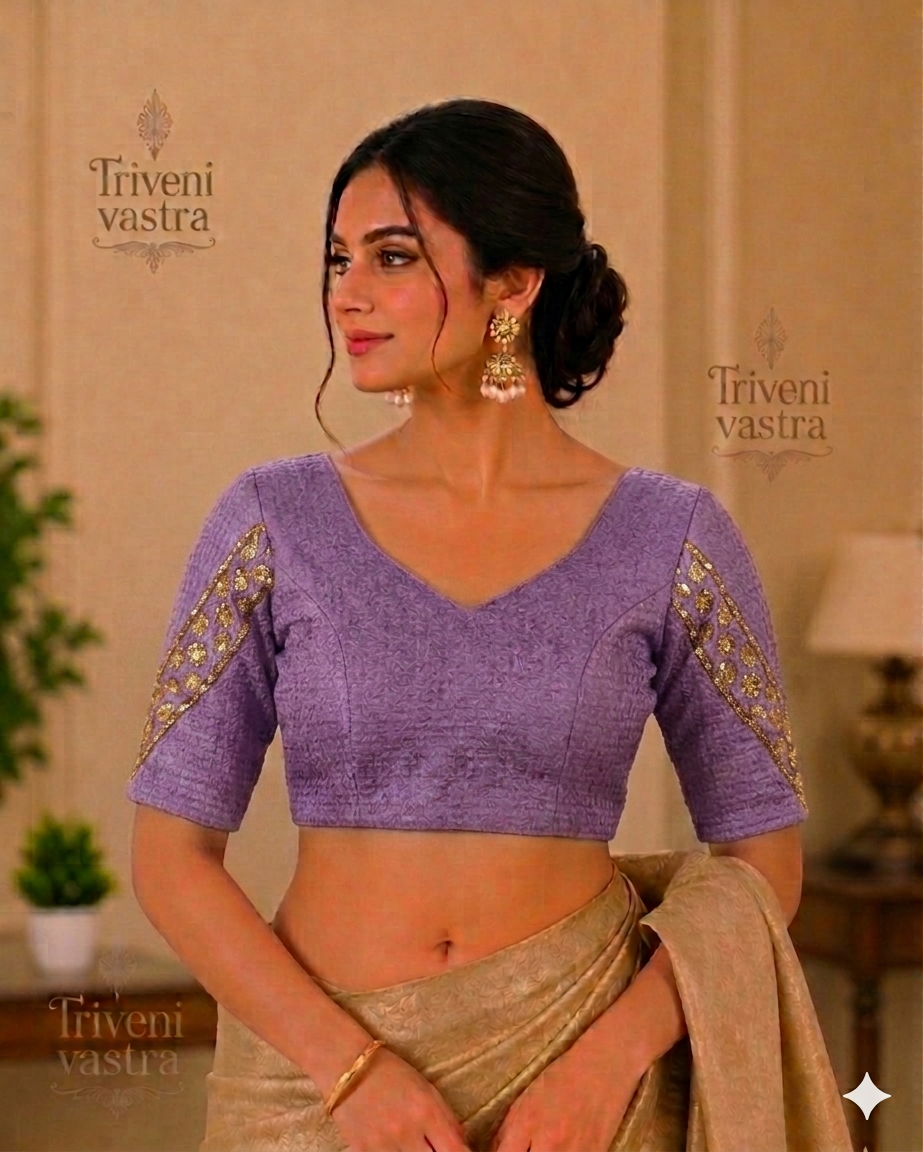 Strechable Readymade blouse Lavender