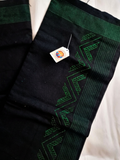 Black cotton mundu (dhoti) with Green stones