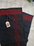 Black cotton mundu (dhoti) with Red stones