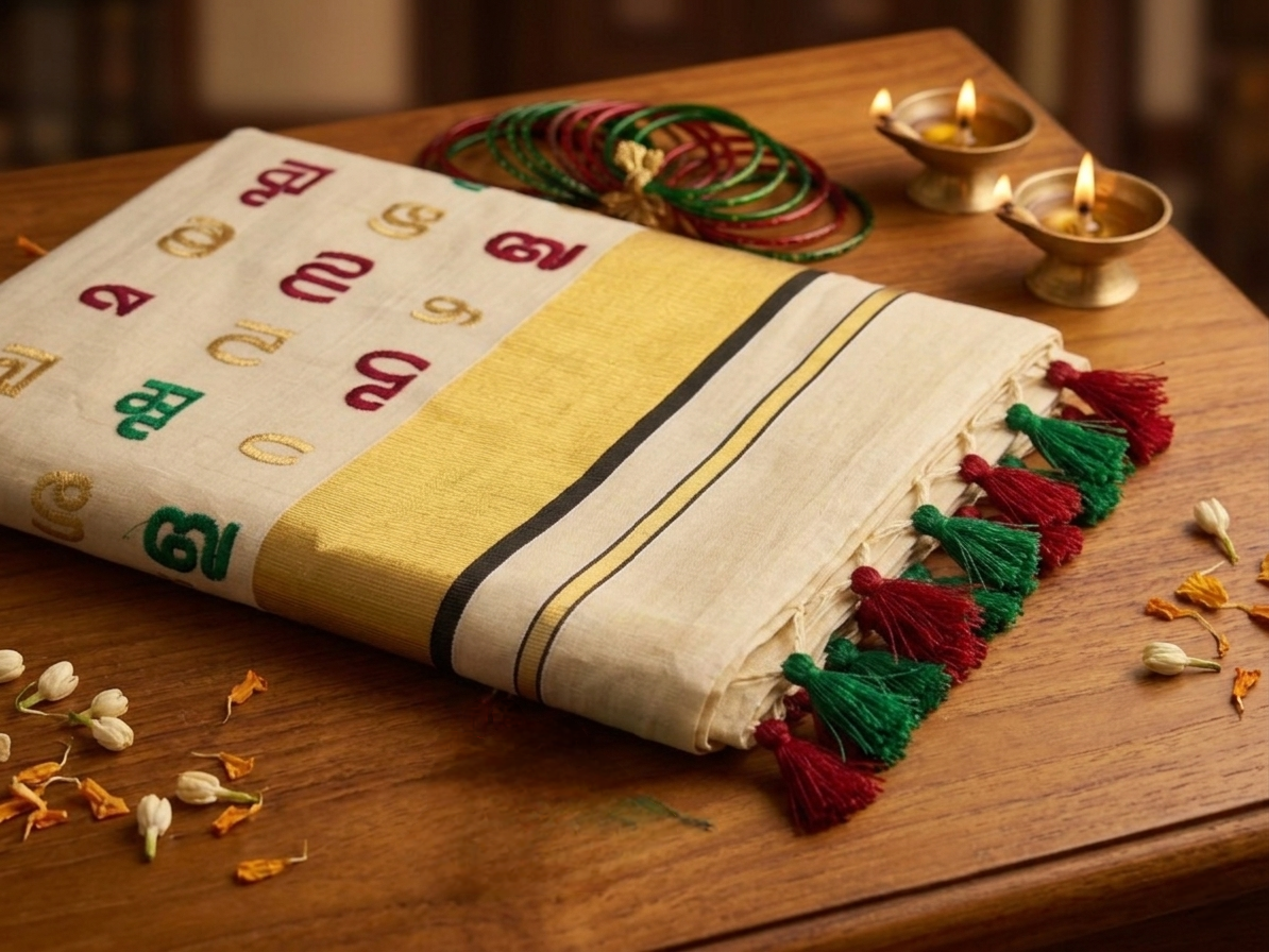 Settusaree with malayalam letters