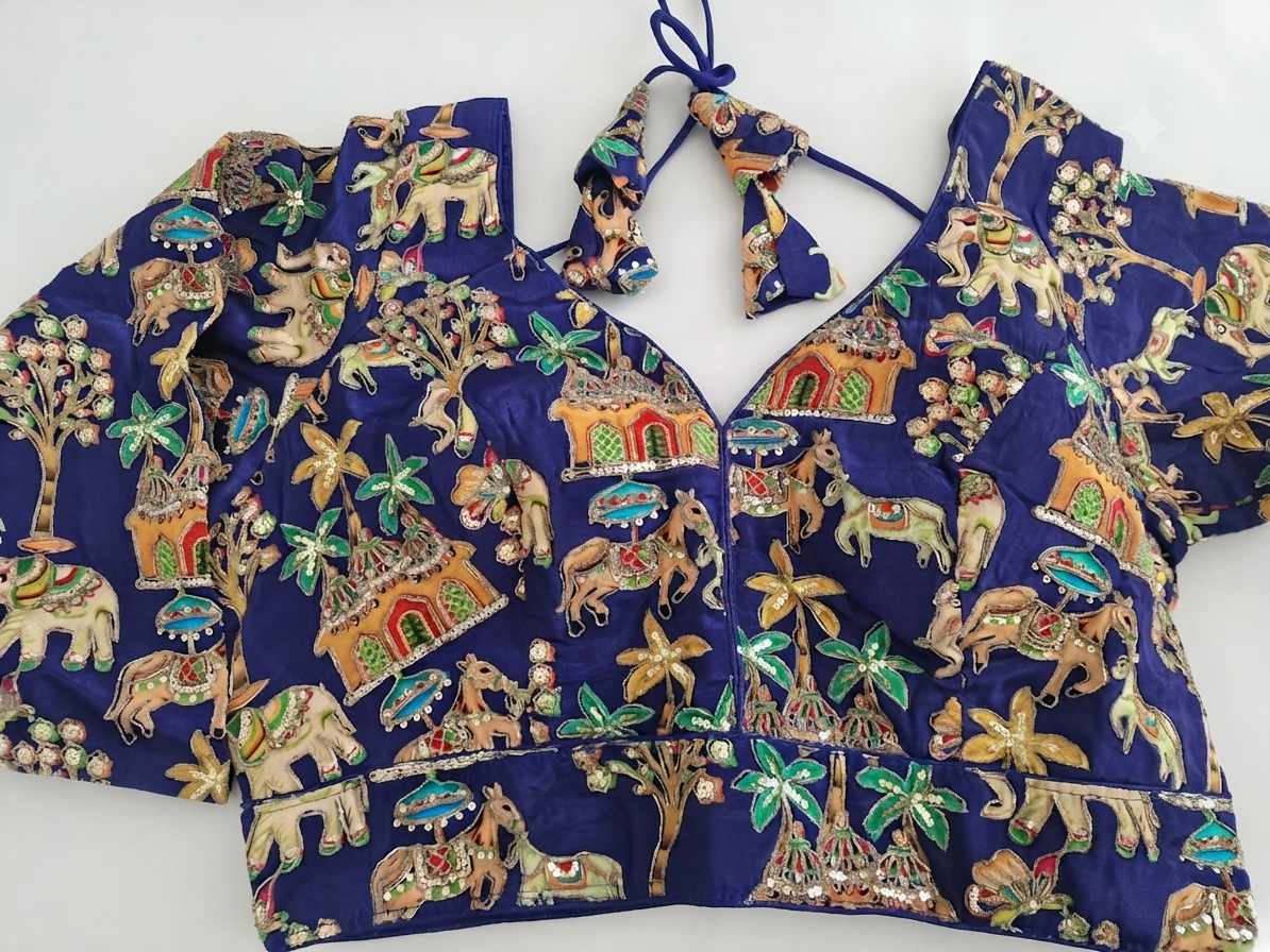 Designer Saree blouse Blue