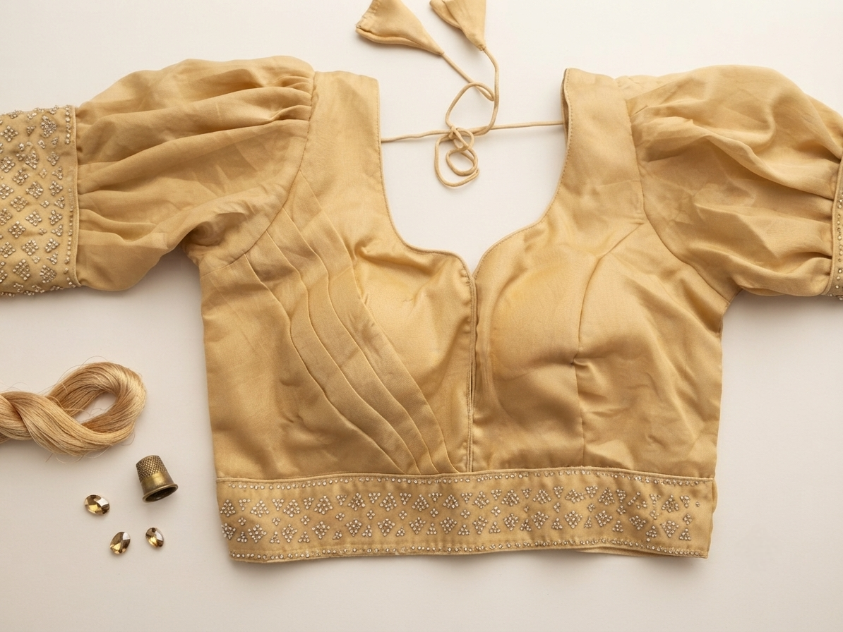 Designer saree blouse - Golden