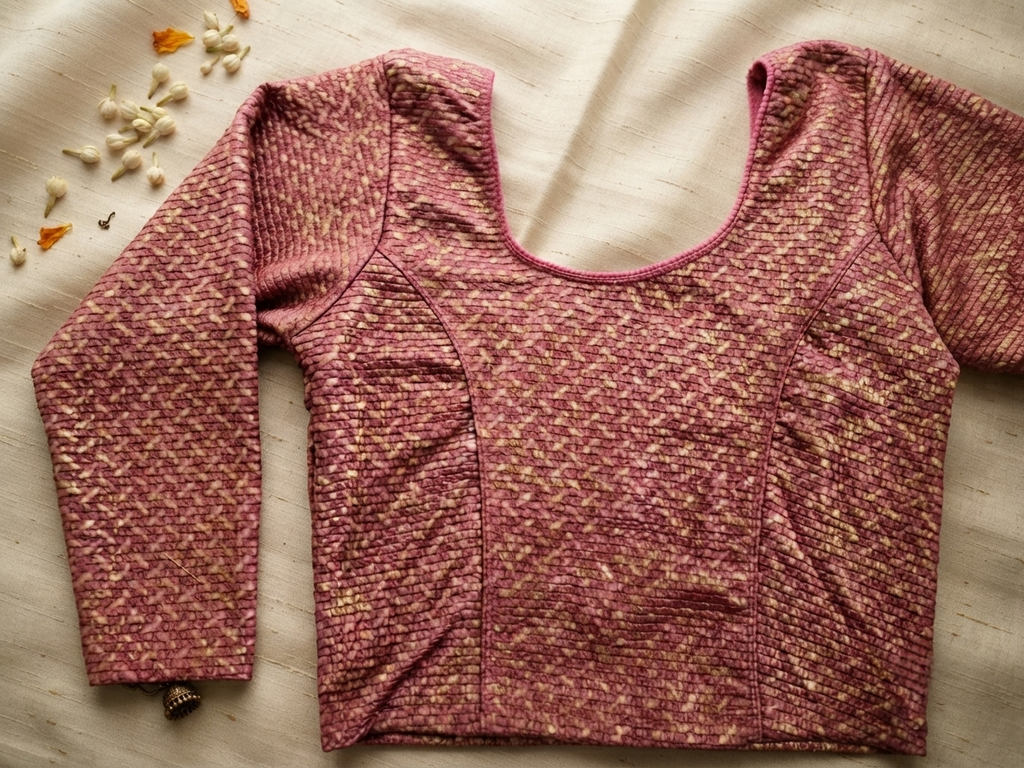 Strechable saree blouse -pink