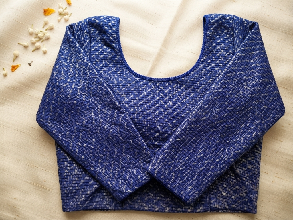 Strechable saree blouse-Royal blue