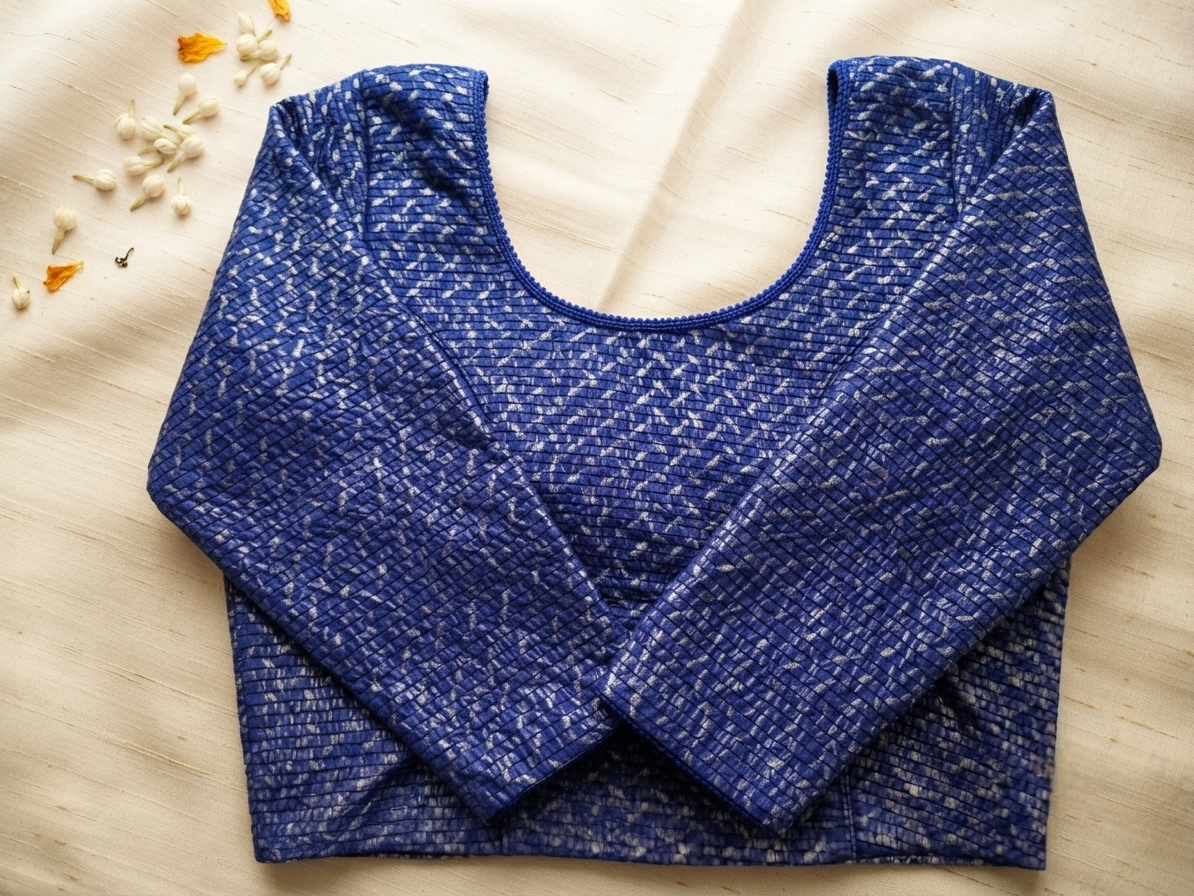 Strechable saree blouse-Royal blue