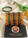 Glass bangless - Orange and Green (2.8)