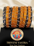 Glass bangless - orange &black (2.8)