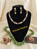 Short necklace with Gold & Blue stone