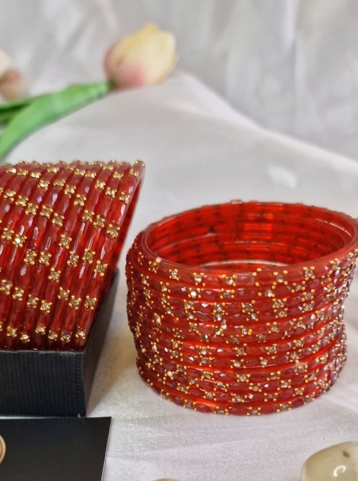 Glass bangles - Red (2.8)