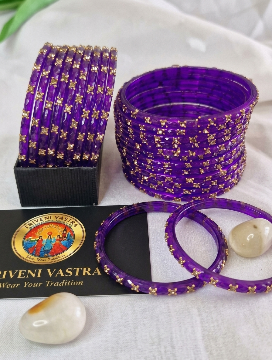 Glass bangles Purple (2.8)