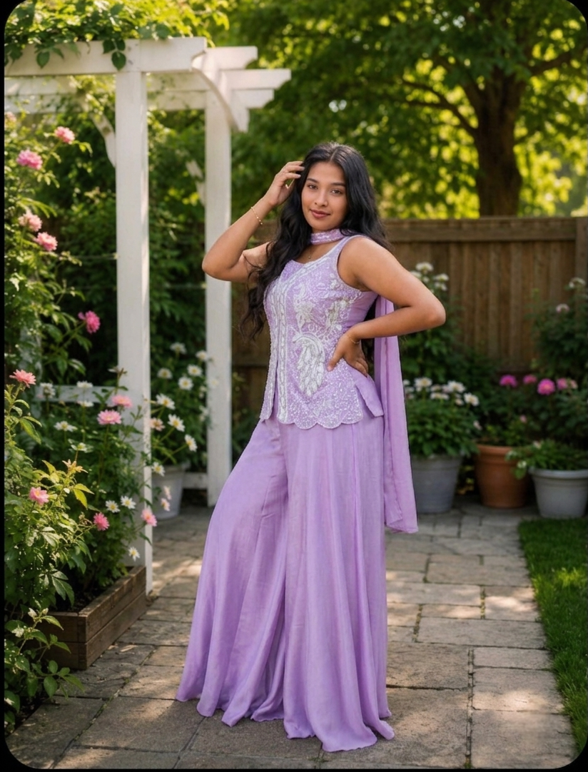 Party wear Lahenga set - Lavender