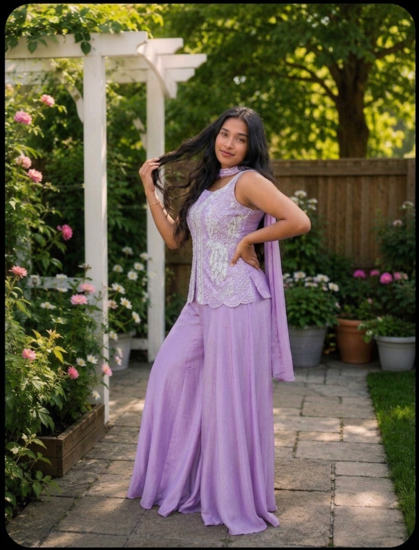Party wear Lahenga set - Lavender