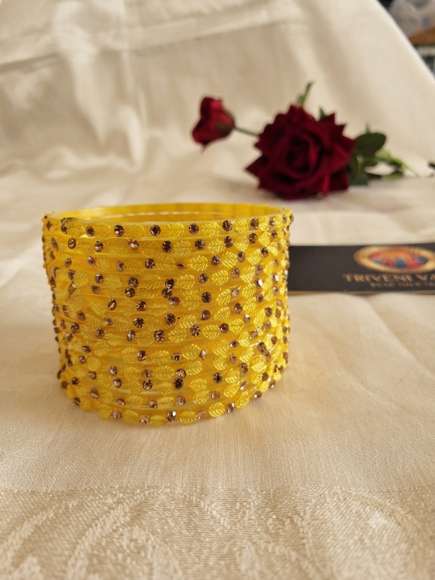 Glass bangles Yellow 2.8