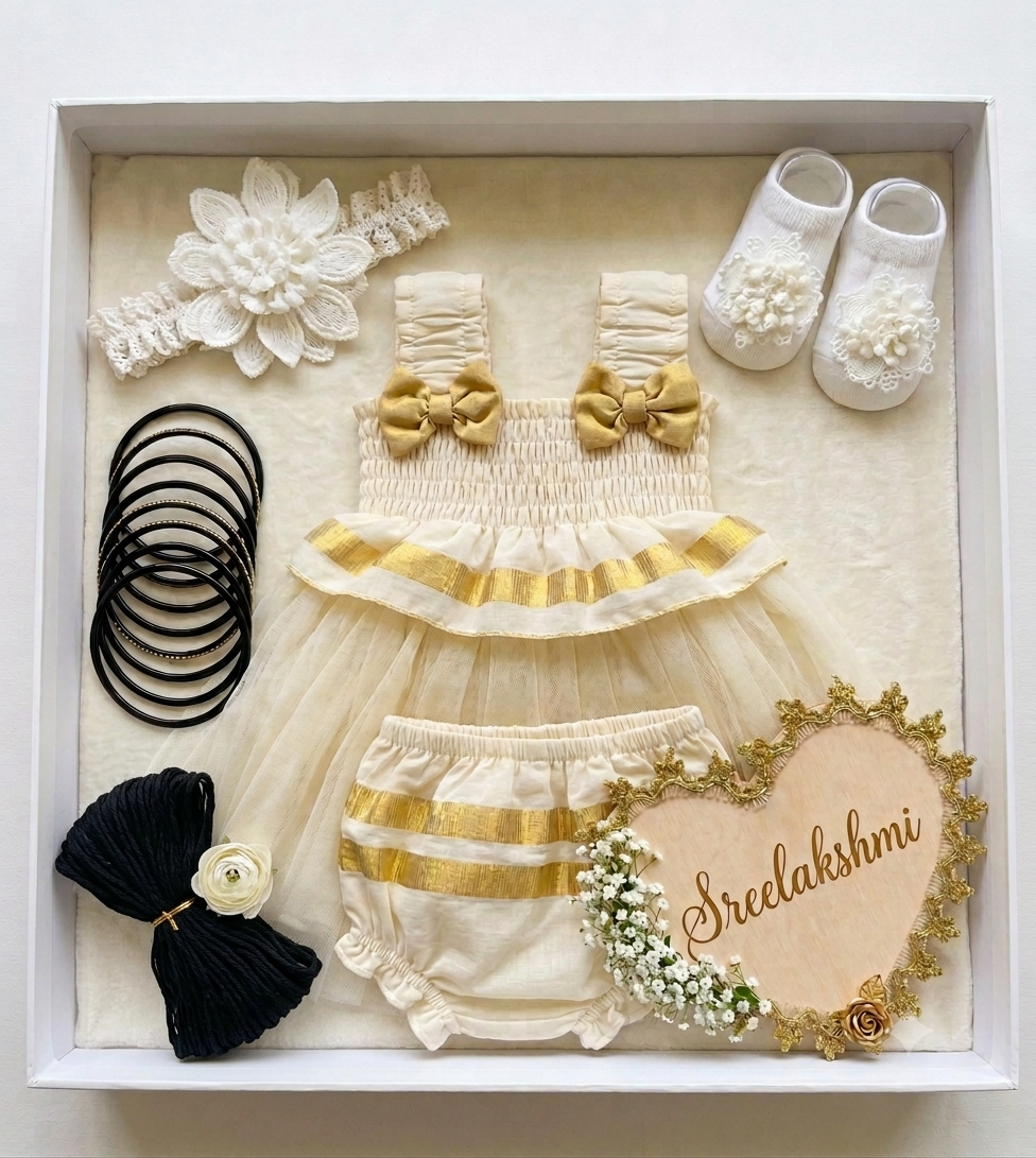 Noolukettu & Name revealing kit for Baby girls 0-3 months