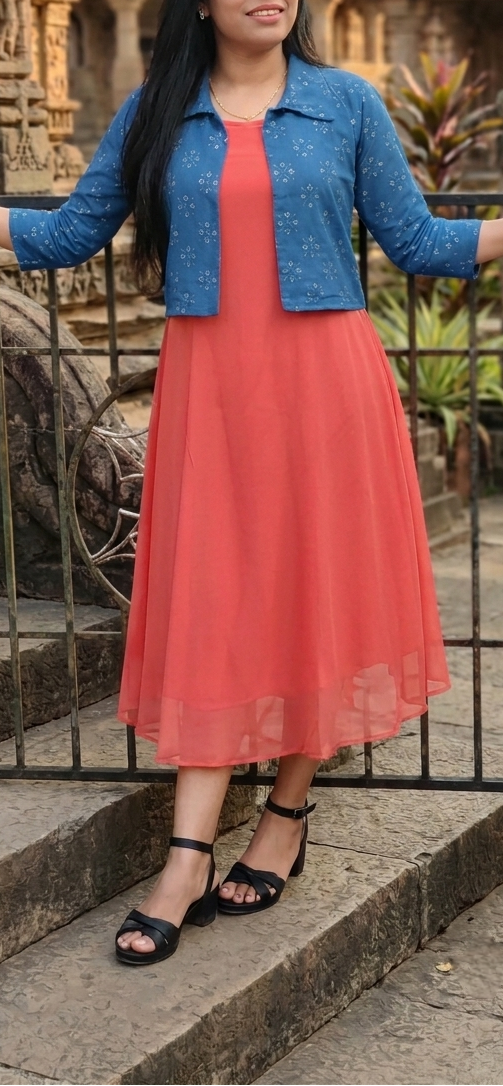 Kurthi & Jacket set- 2 piece- Large