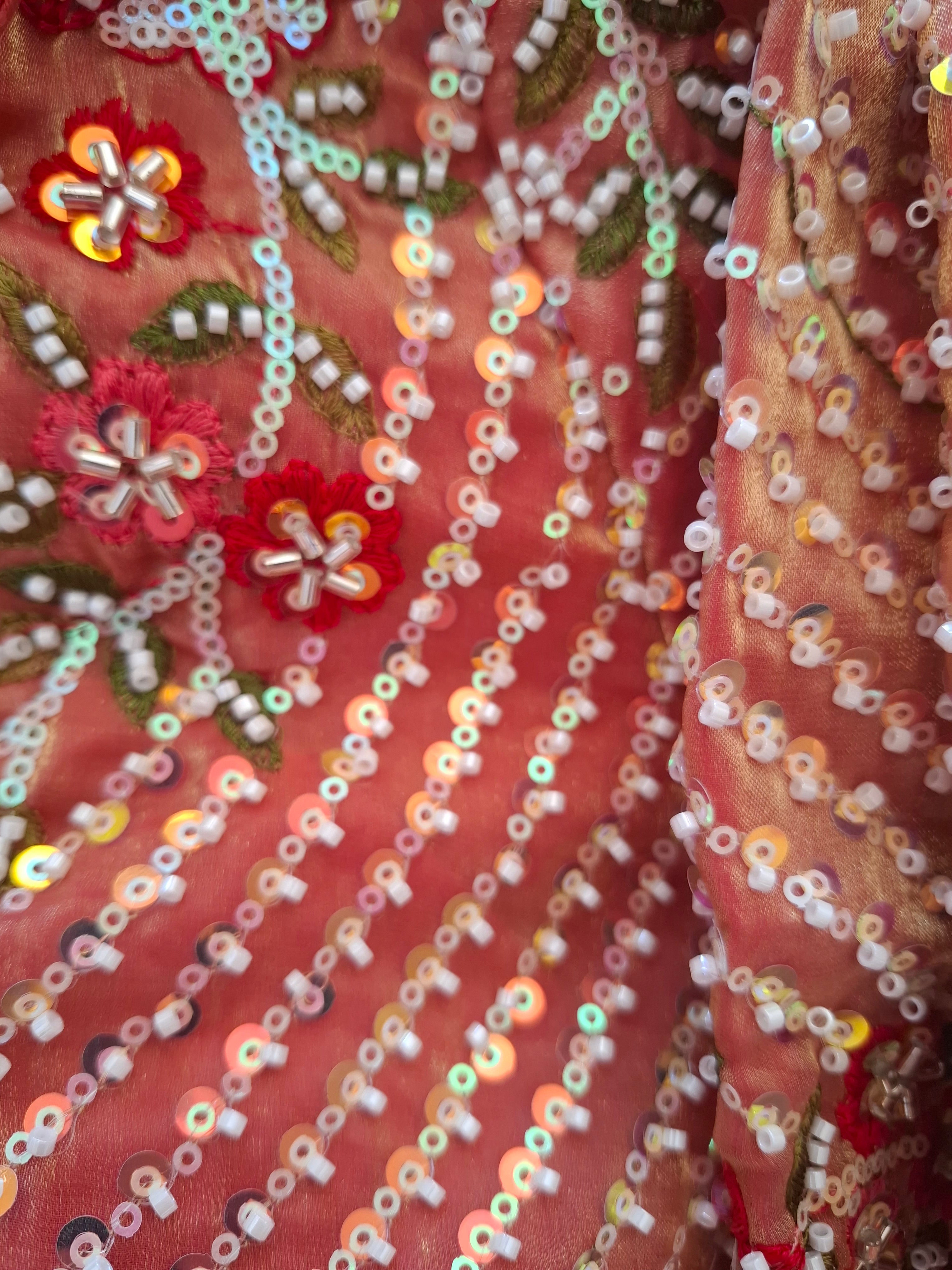 Designer Bridal /Partywear  Readymade saree Blouse- Peach