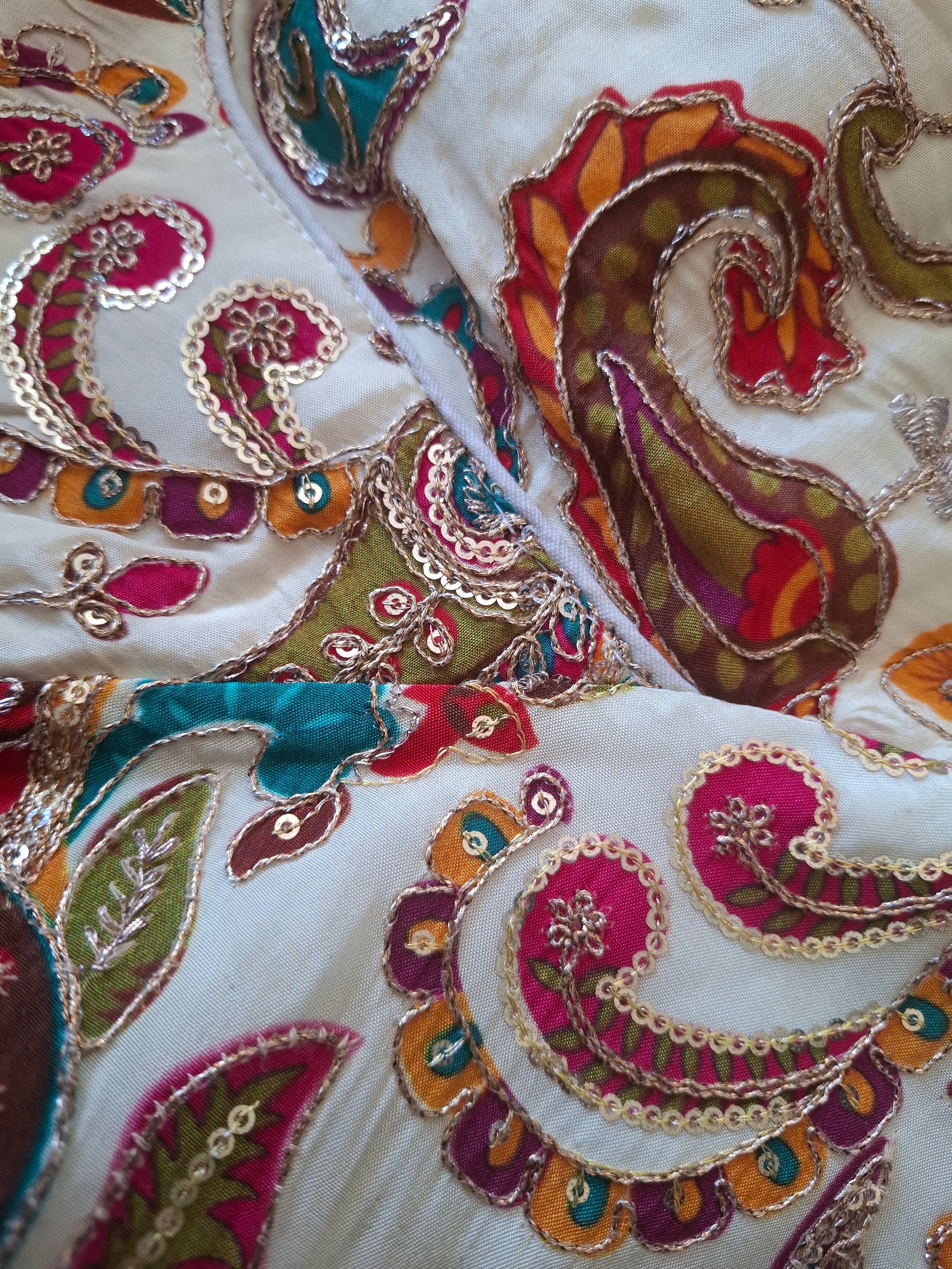 Embroidered Ready made saree blouse - White