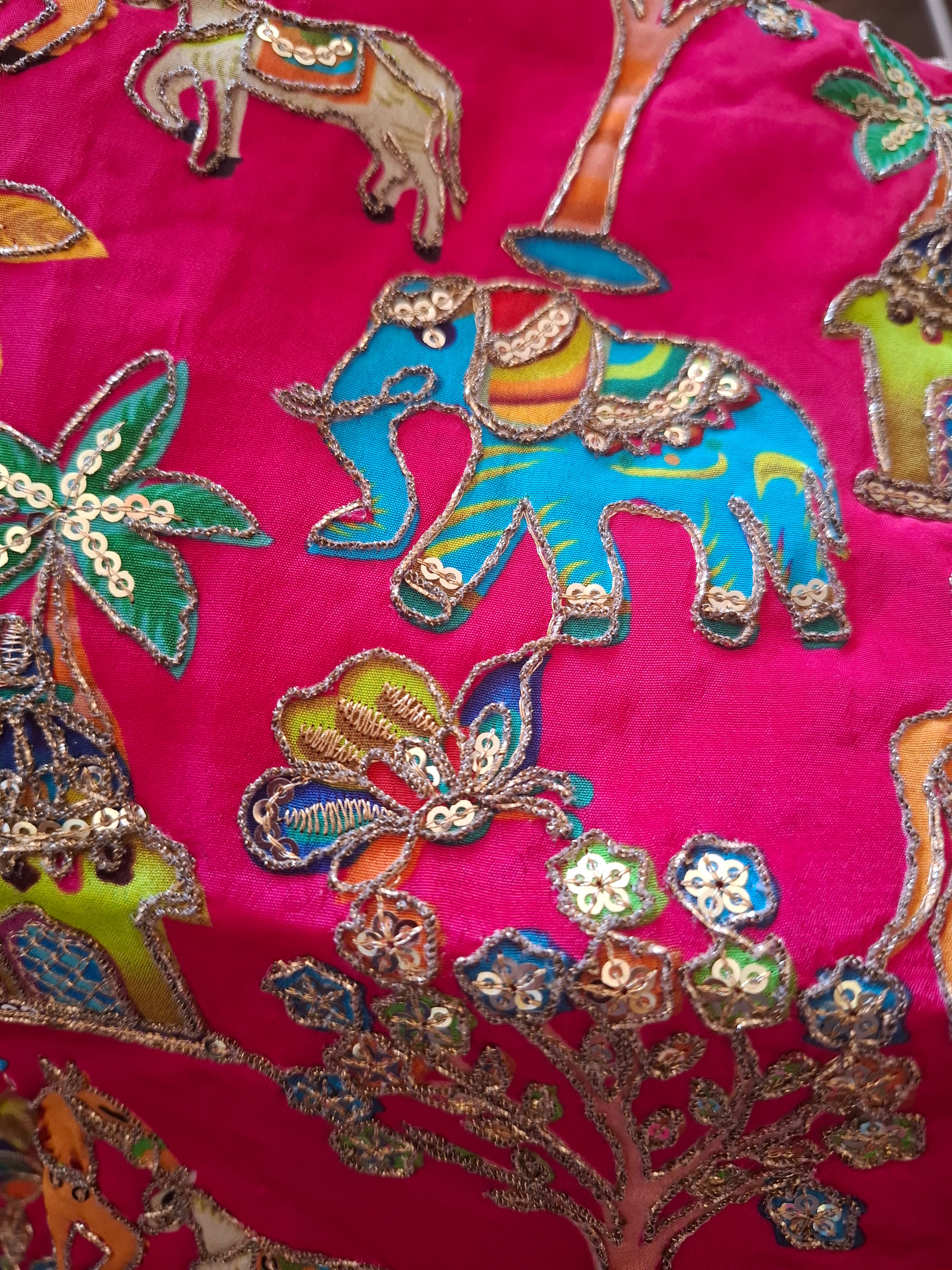Embroidered Ready made saree blouse - Pink