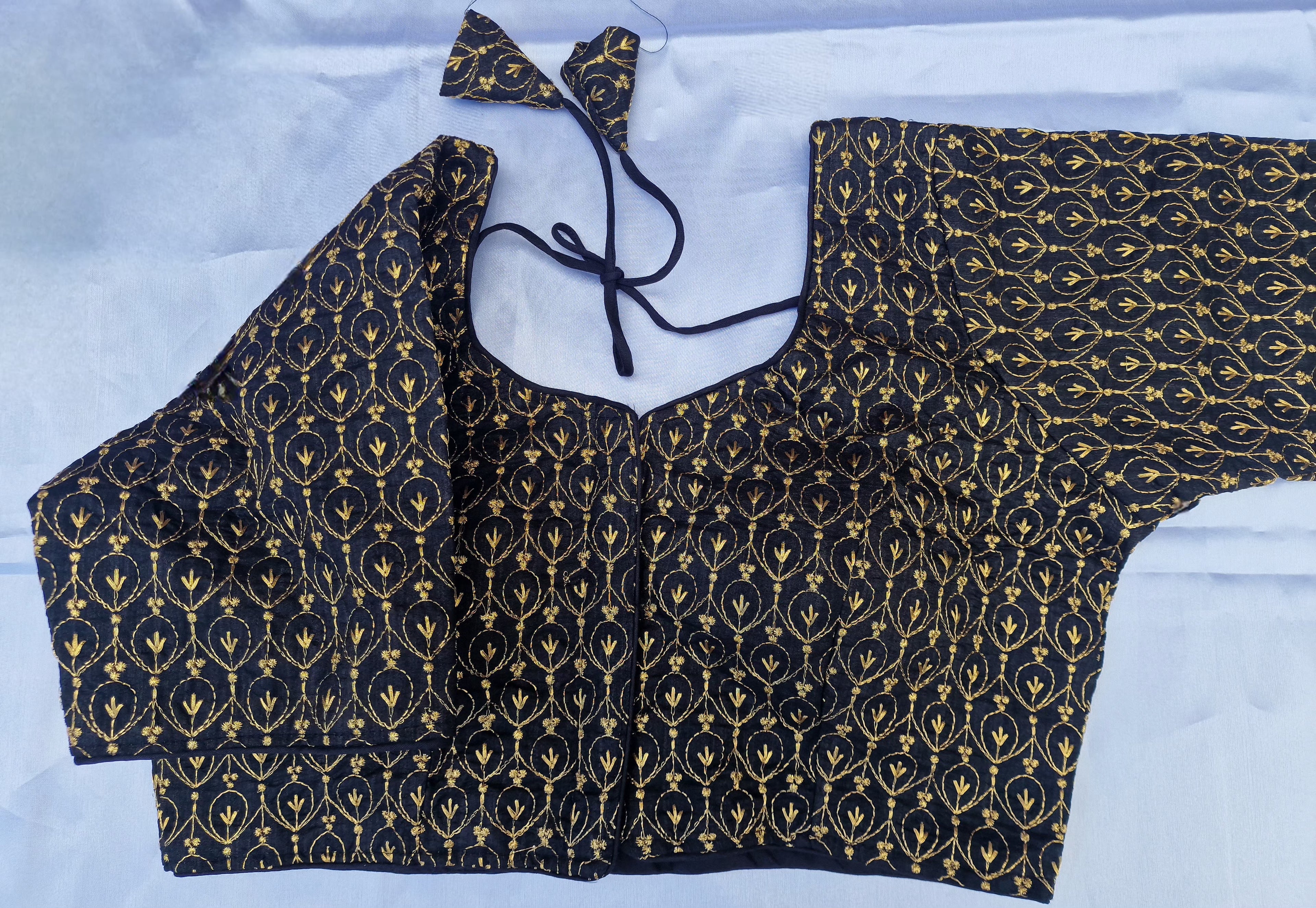 Black designer readymade saree blouse