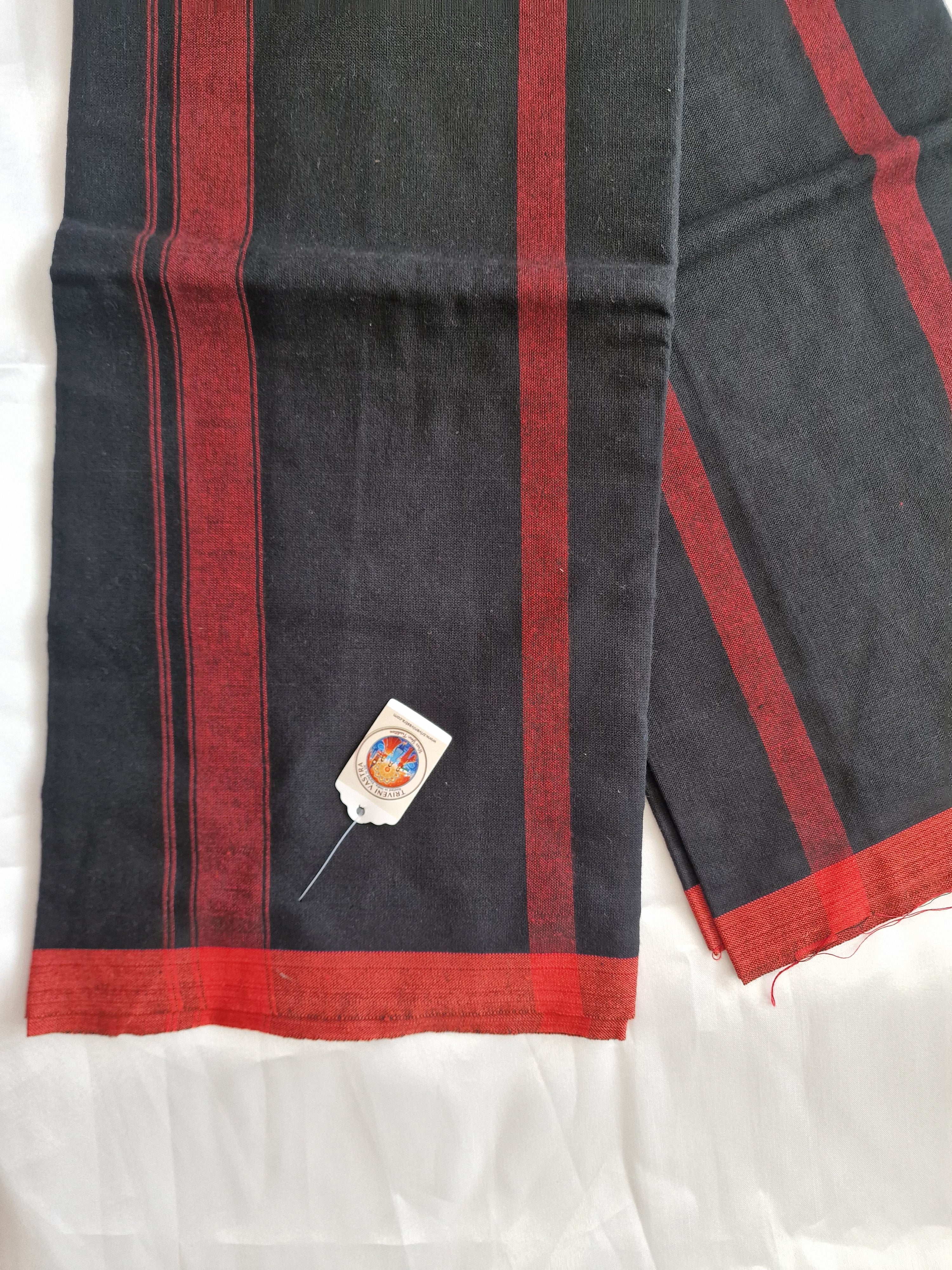 Shajipapan inspired Black cotton mundu (dhoti)