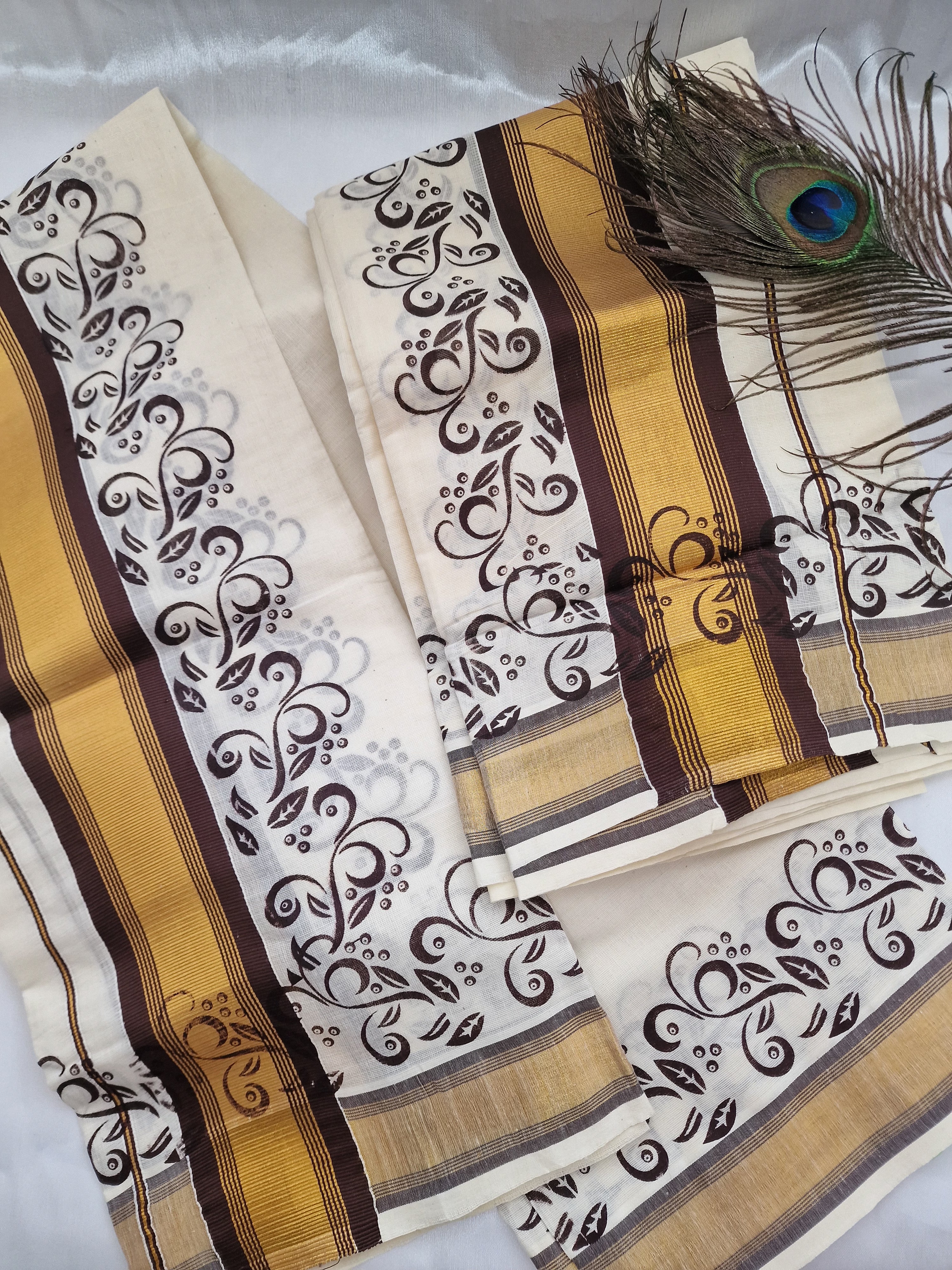 Coffee brown settu mundu