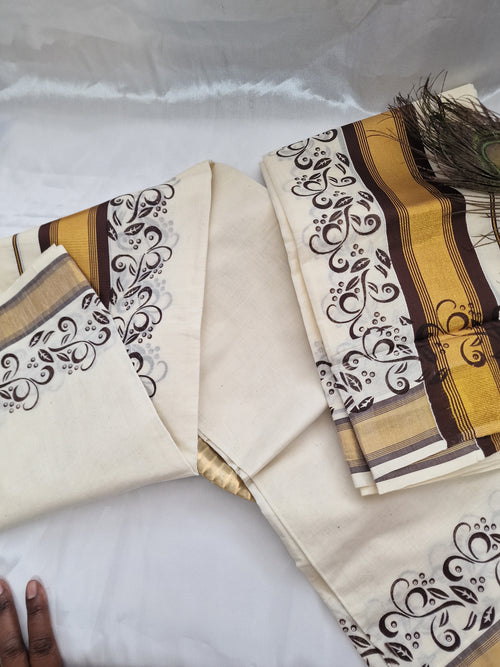 Coffee brown settu mundu