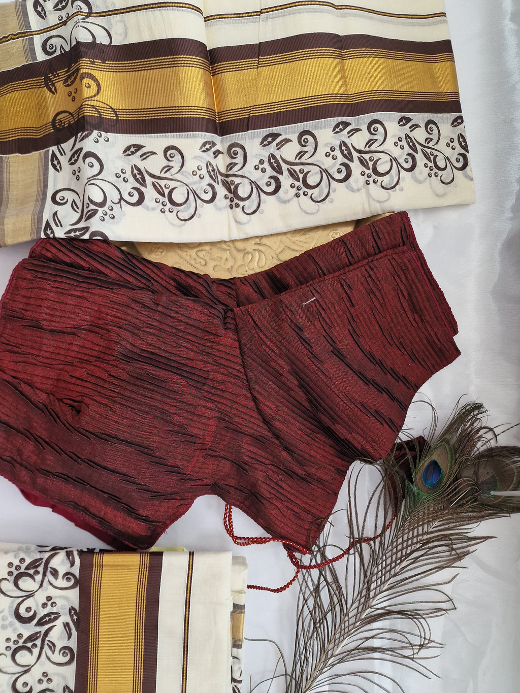 Coffee brown settu mundu