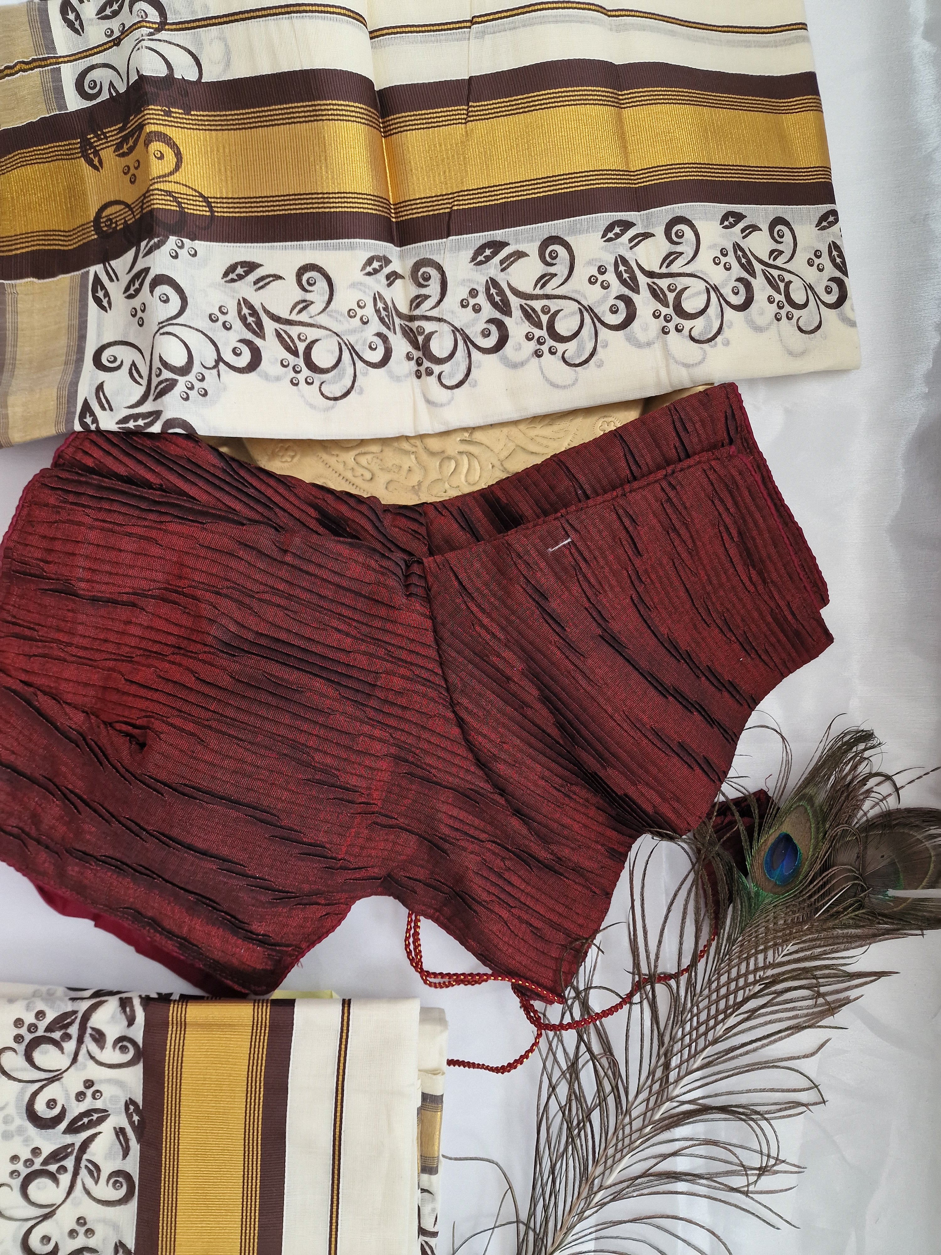 Coffee brown settu mundu