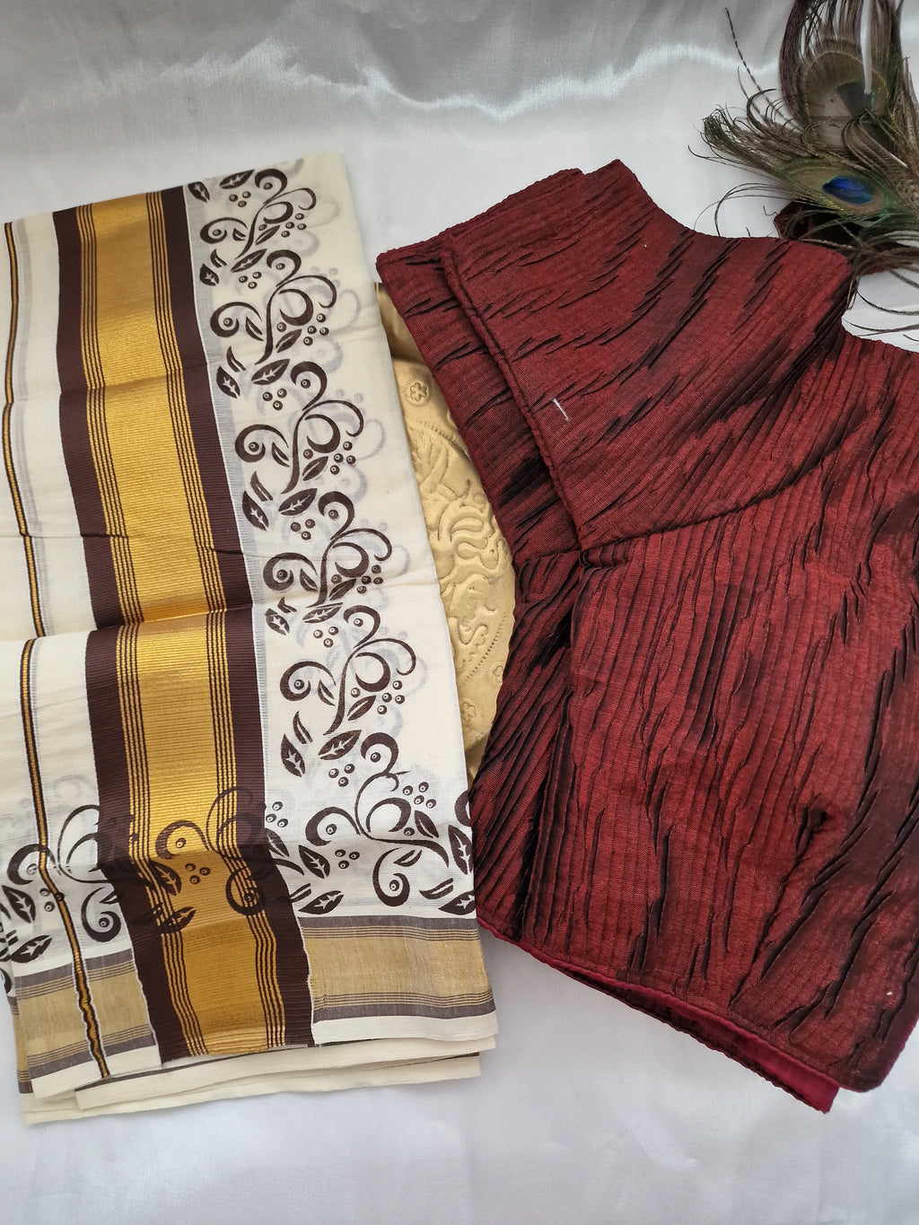 Coffee brown settu mundu