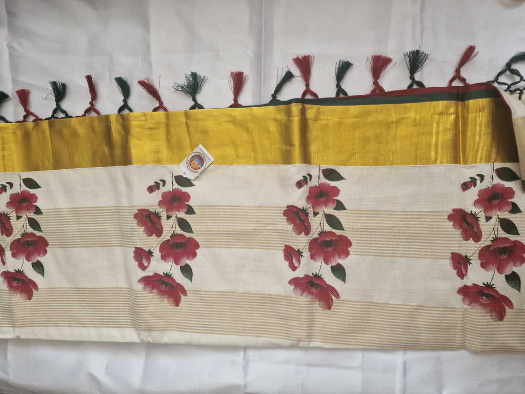 Settu saree with flower design