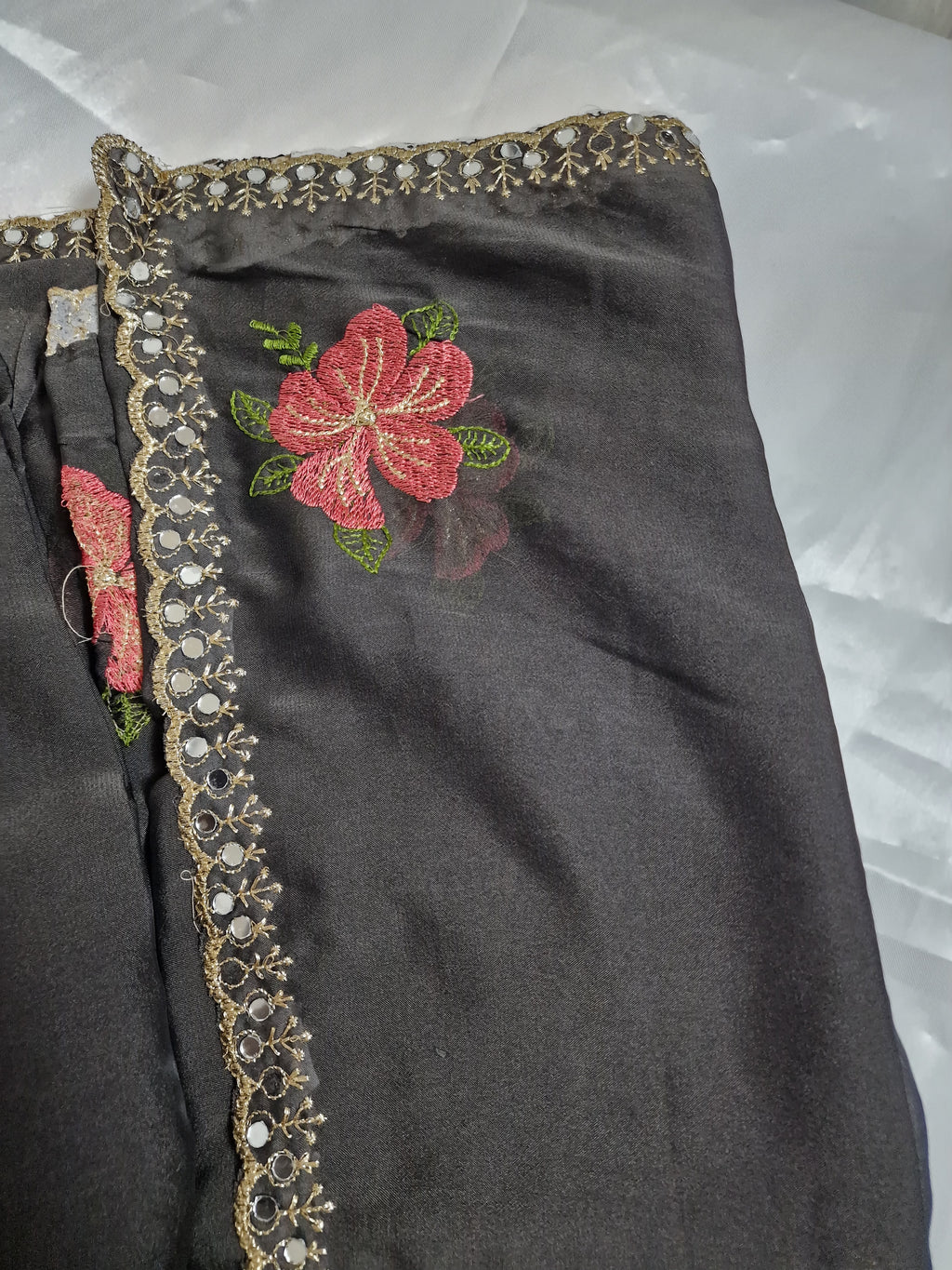 Saree with running blouse- Black
