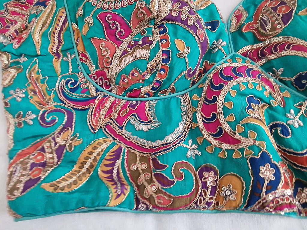 Designer saree blouse - Blue