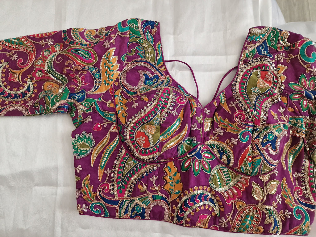 Designer saree blouse- purple