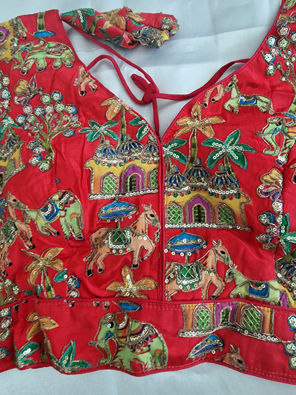 Designer saree blouse- Red