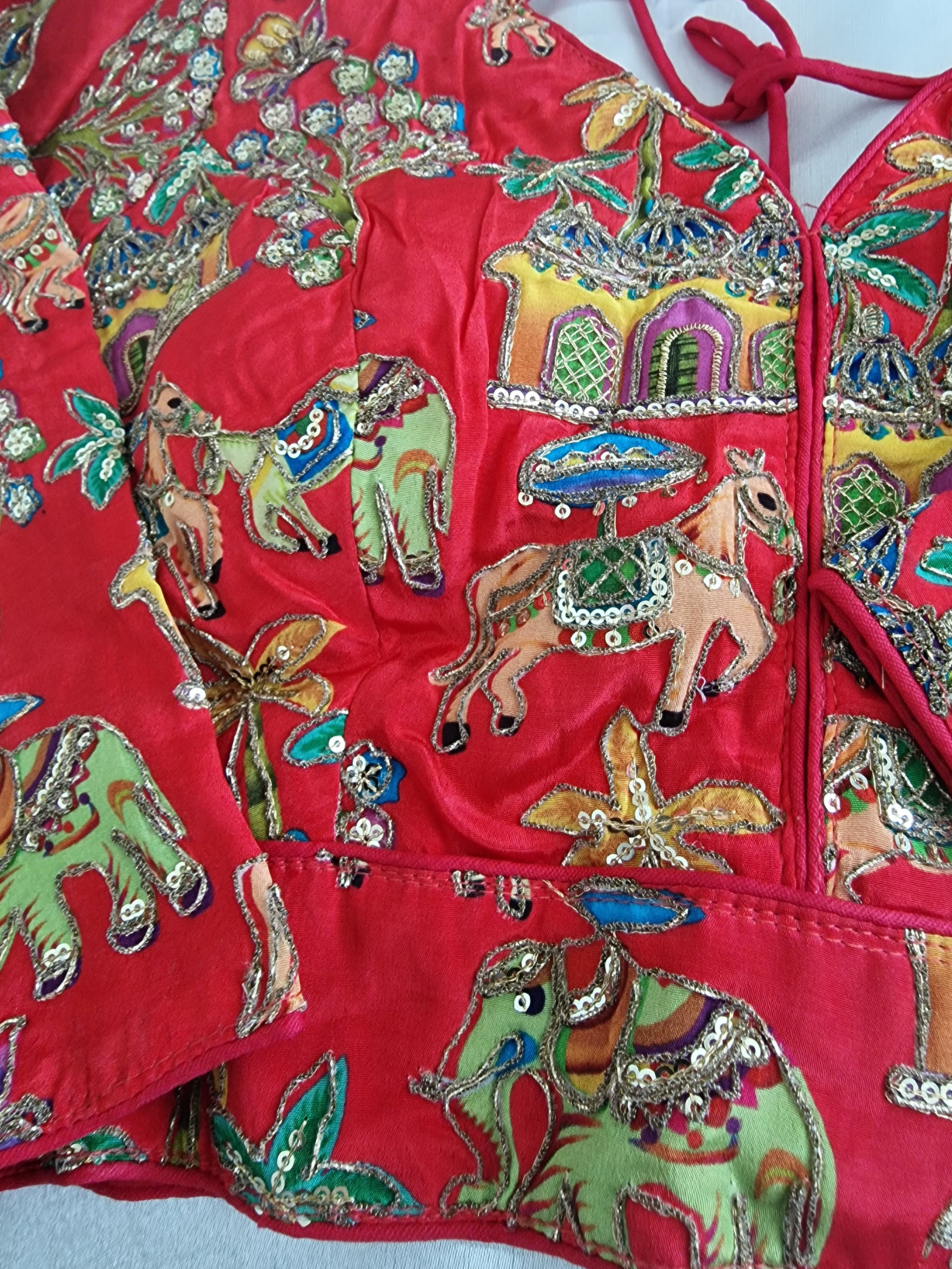 Designer saree blouse- Red