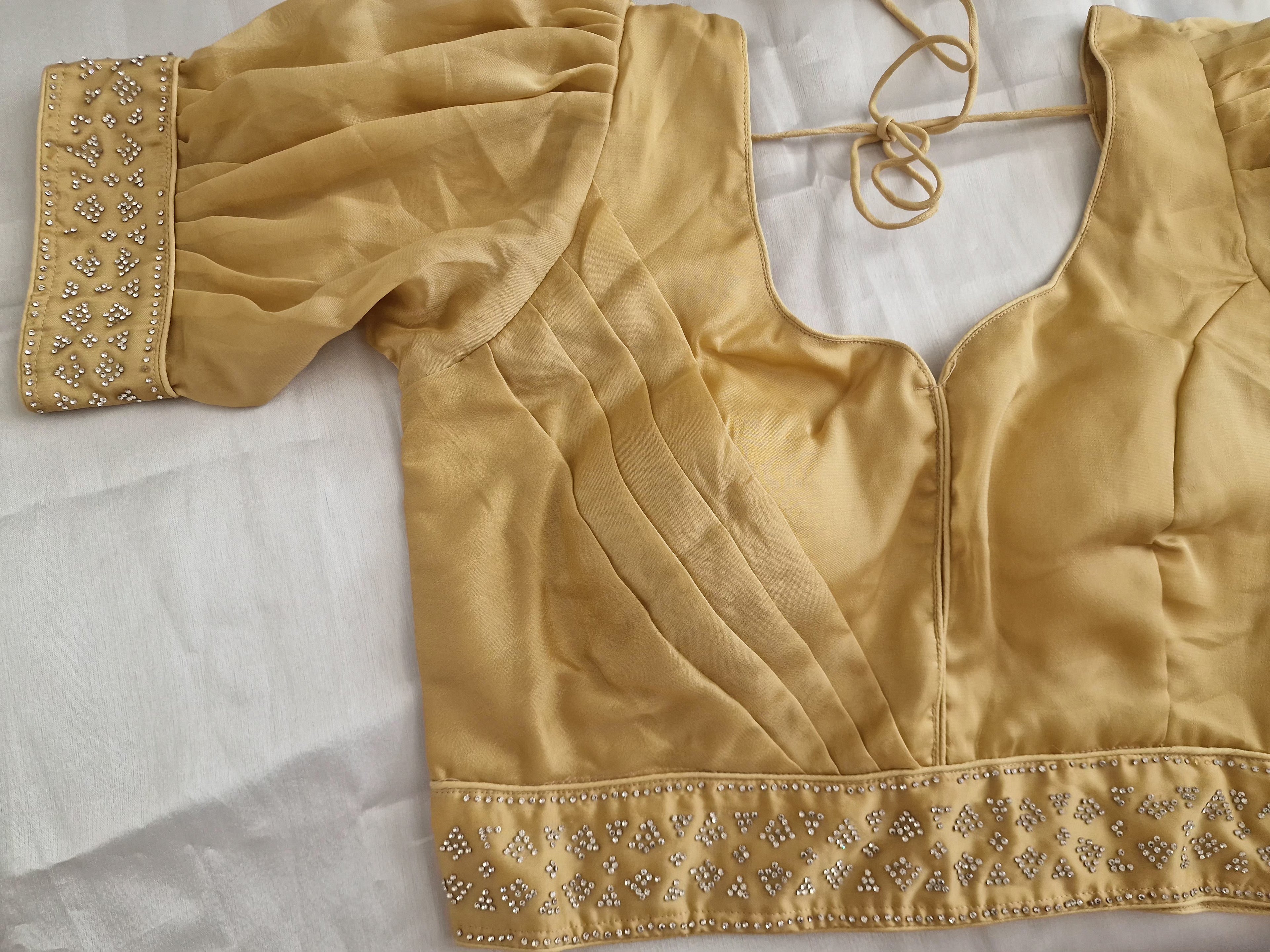 Designer saree blouse - Golden