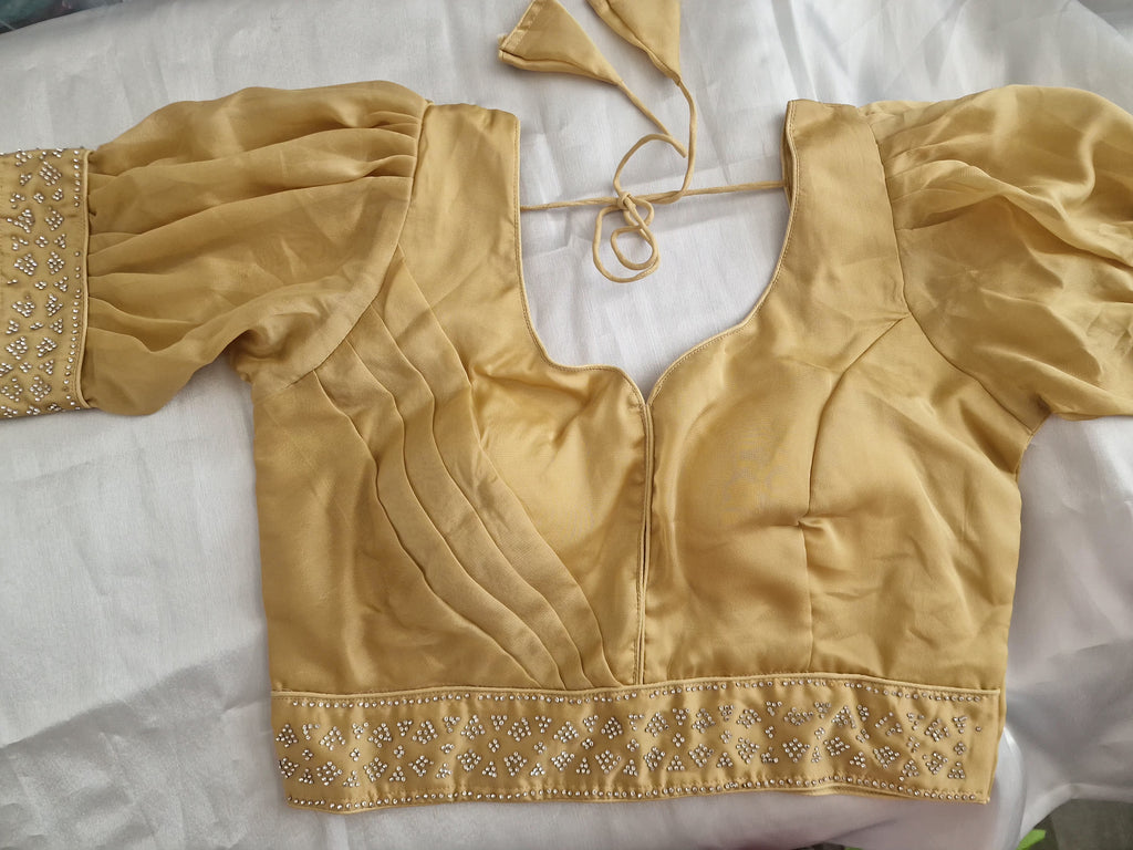 Designer saree blouse - Golden